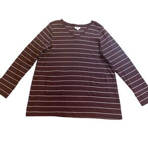 J. Jill White and Purple Long Sleeve Tee